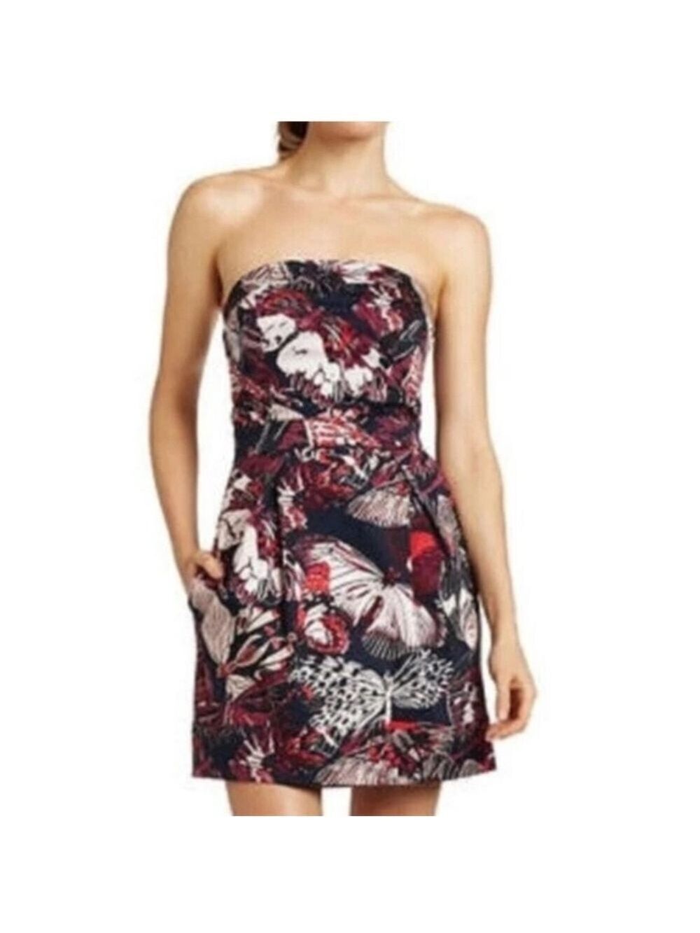 *French Connection size 4 Strapless butterfly dress
